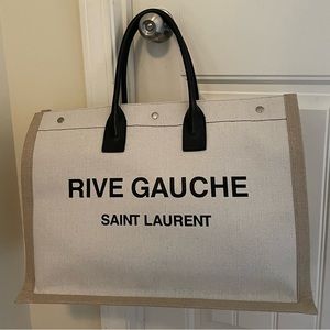 SOLD Saint Laurent Rive Gauche Tote - White Linen